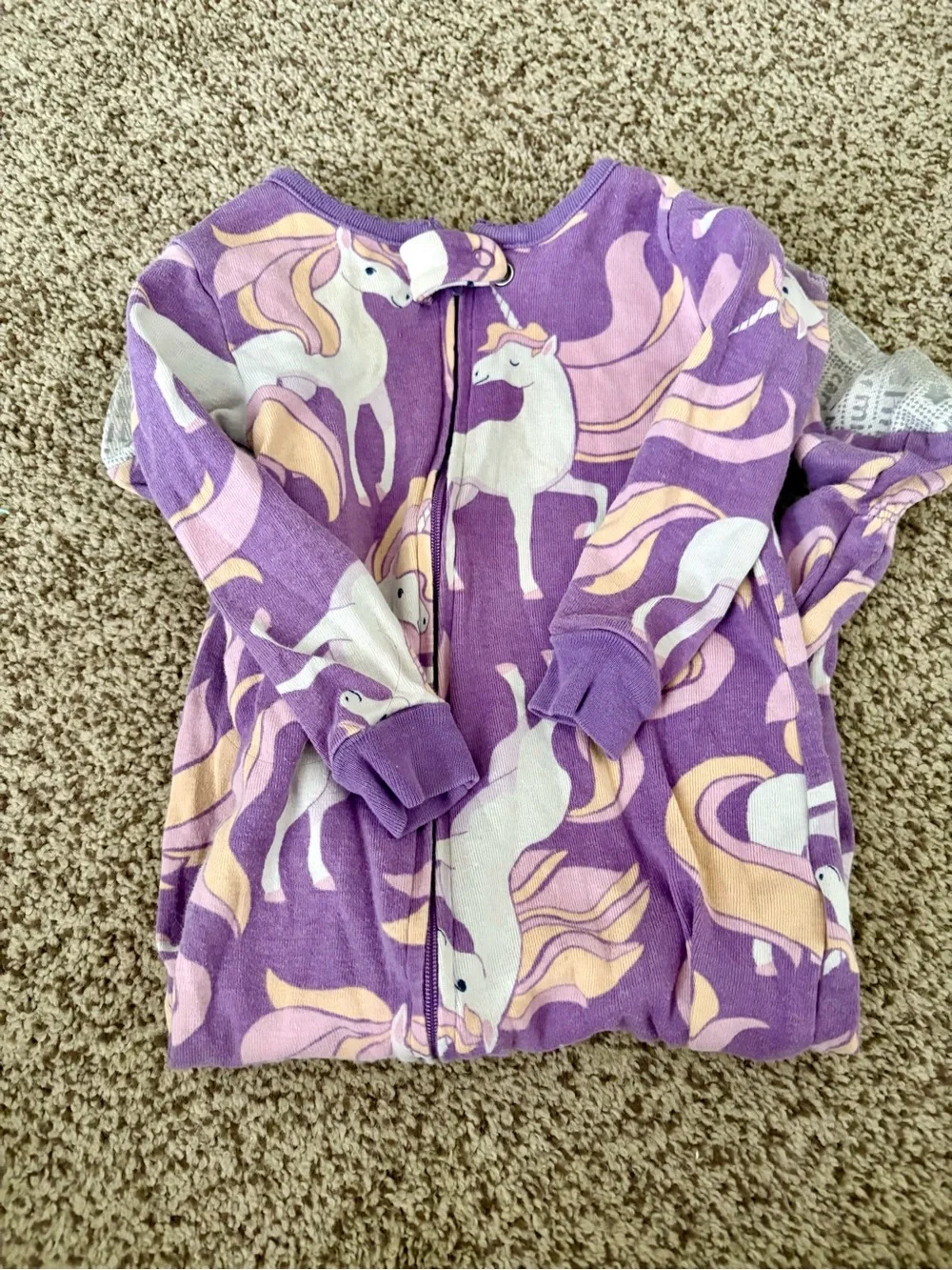 Carter's Purple Unicorn Zip Front Footie